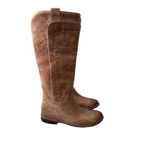 Frye Tall Leather Flats Boots Women’s 7.5 - Picture 1 of 11